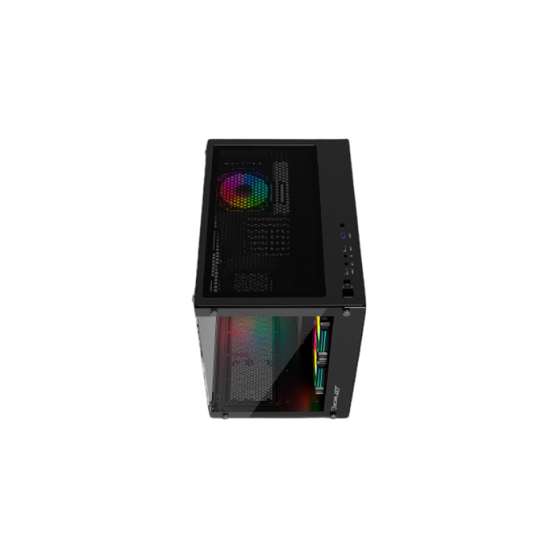 GABINETE OCELOT GAMING A-CUBE 1 / MID TOWER / ATX, M-ATX, ITX / PANEL LATERAL Y FRONTAL DE CRISTAL TEMPLADO / INCLUYE 3 VENTILADORES / ENFRIAMIENTO LIQUIDO HASTA 360MM / GPU HASTA 410MM / COLOR NEGRO image 4